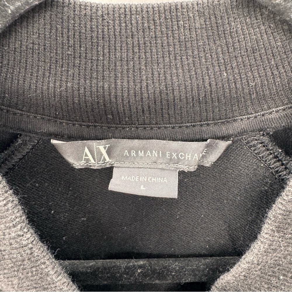 Armani Exchange Black Jacket Lace up Zip Tunic Cotton Sweatshirt Large - Picture 3 of 6